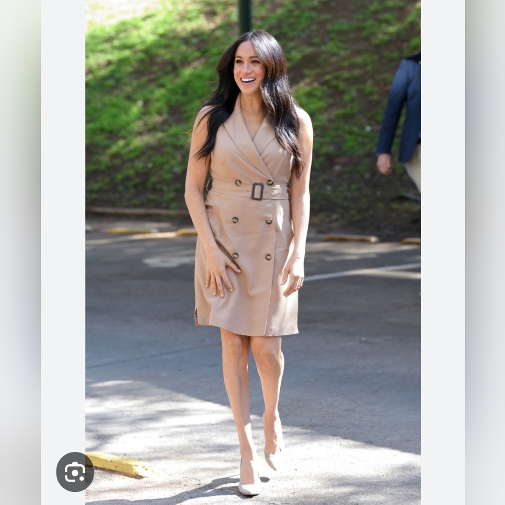 Banana Republic Khaki Double-breasted Trench Dress Size 16